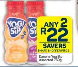 Pick n Pay Danone YogiSip Assorted 250g offer