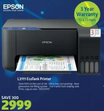 Incredible Connection Epson L3111 EcoTank Printer offer