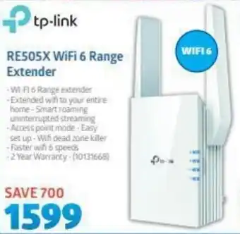 Incredible Connection Tp-Link RE505X WiFi 6 Range Extender offer
