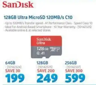 Incredible Connection SanDisk 128GB Ultra MicroSD 120MB/s C10 offer