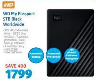 Incredible Connection WD My Passport 5TB Black Worldwide offer
