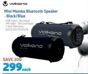 Incredible Connection Volkano Mini Mamba Bluetooth Speaker - Black/Blue offer