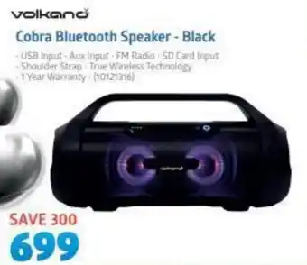 Incredible Connection Volkano Cobra Bluetooth Speaker - Black offer