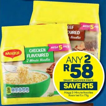 Pick n Pay Maggi 2-Minute Noodles Assorted 5x 73g offer