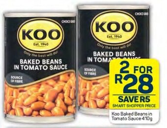 Pick n Pay Koo Baked Beans in Tomato Sauce 410g offer