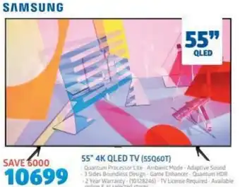 Incredible Connection Samsung 55" 4K QLED TV (55Q60T) offer