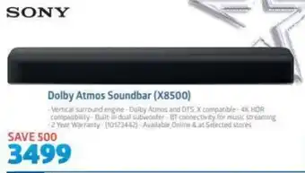 Incredible Connection Sony Dolby Atmos Soundbar (X8500) offer