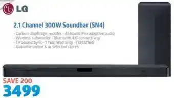Incredible Connection LG 2.1 Channel 300W Soundbar (SN4) offer