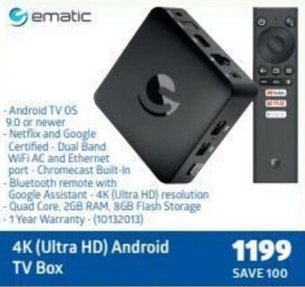 Incredible Connection Ematic 4K (Ultra HD) Android TV Box offer
