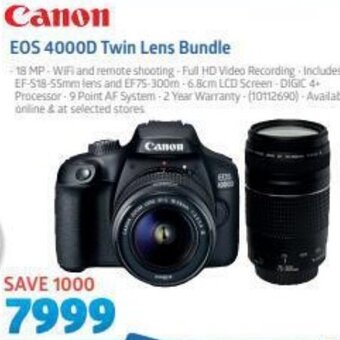 Incredible Connection Canon EOS 4000D Twin Lens Bundle offer