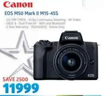 Incredible Connection Canon EOS M50 Mark II M15-45S offer