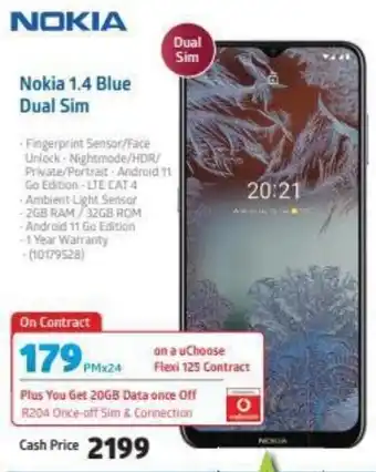 Nokia 1.4 Blue Dual Sim