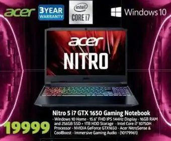 Incredible Connection Acer Nitro 5 i7 GTX 1650 Gaming Notebook offer