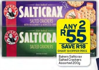 Pick n Pay Bakers Salticrax Salted Crackers Assorted 200g offer