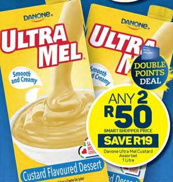 Pick n Pay Danone Ultra Mel Custard Assorted 1 Litre offer