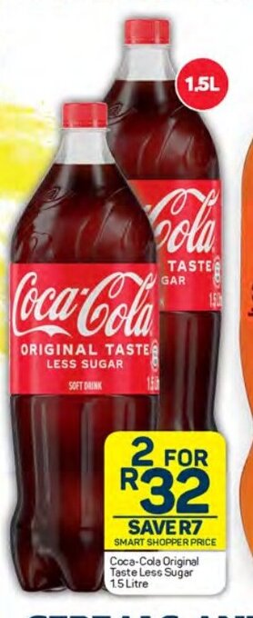 Pick n Pay Coca-Cola Original Taste Less Sugar 1.5 Litre offer