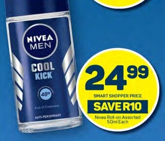 Pick n Pay Nivea Roll-on Assorted 50ml Each offer