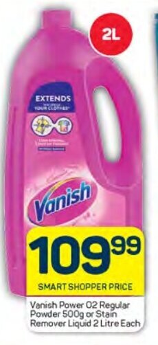 Pick n Pay Vanish Power 02 Regular Powder 500g or Stain Remover Liquid 2 Litre Each offer