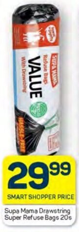 Pick n Pay Supa Mama Drawstring Super Refuse Bags 20s offer