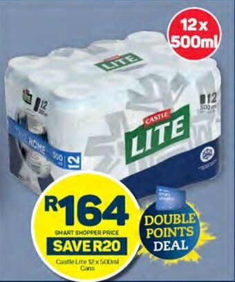 Pick n Pay Castle Lite 12 x 500ml Cans offer