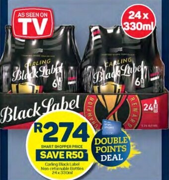 Pick n Pay Carling Black Label Non-returnable Bottles 24x330ml offer