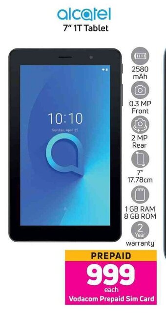 Game alcatel 7" 1T Tablet offer