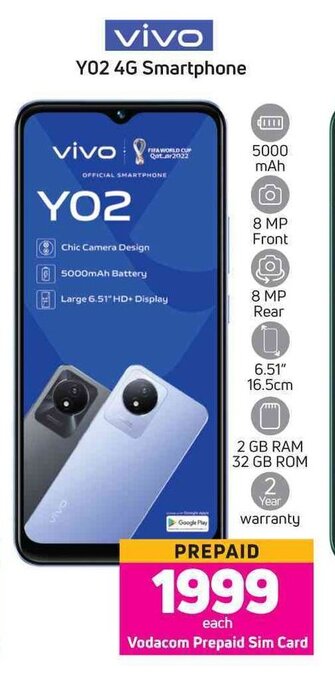Game vivo Y02 4G Smartphone offer