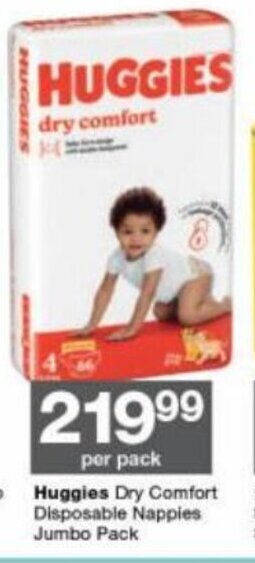 Checkers Huggies Dry Comfort Disposable Nappies Jumbo Pack offer