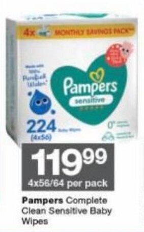 Pampers Complete Clean Sensitive Baby Wipes
