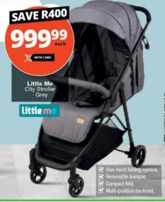 Little Me City Stroller Grey Little me offer at Checkers