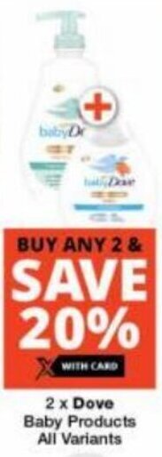 Checkers 2 x Dove Baby Products All Variants offer