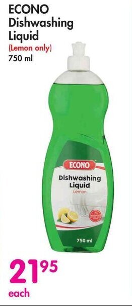 Makro ECONO Dishwashing Liquid (Lemon only) 750ml offer