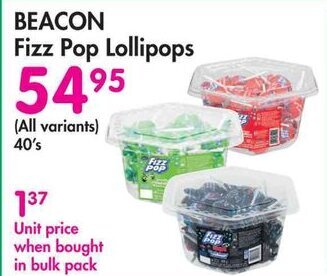 Makro BEACON Fizz Pop Lollipops offer