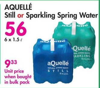 Makro AQUELLÉ Still or Sparkling Spring Water offer
