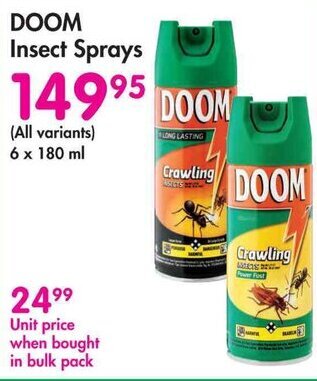 Makro DOOM Insect Sprays offer