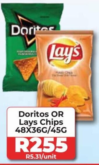 1UP Doritos OR Lays Chips 48X36G/45G offer