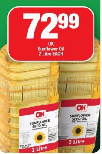 OK Sunflower Oil 2 Litre EACH
