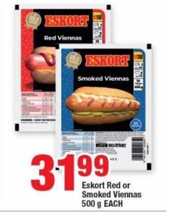 OK MiniMark Eskort Red or Smoked Viennas 500 g EACH offer