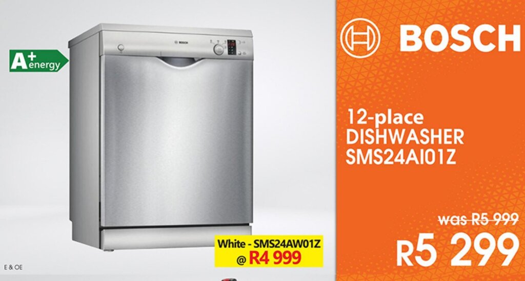 BOSCH 12place DISHWASHER SMS24A101Z offer at Tafelberg Furnishers