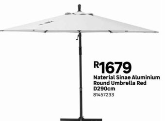 Leroy Merlin Naterial sinae aluminium round umbrella red d290cm offer