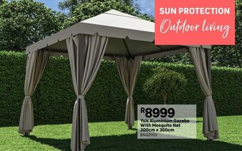 Ysis aluminium gazebo with mosquito net 300cm x 300cm