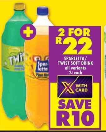 Shoprite SPARLETTA/ TWIST SOFT DRINK all variants offer