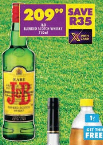 J&B BLENDED SCOTCH WHISKY 750ml