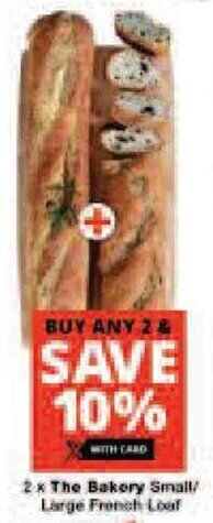 Checkers 2 x The Bakery Small/ Large French Loaf offer