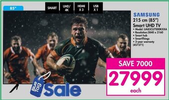 Makro SAMSUNG 215 cm (85") Smart UHD TV offer