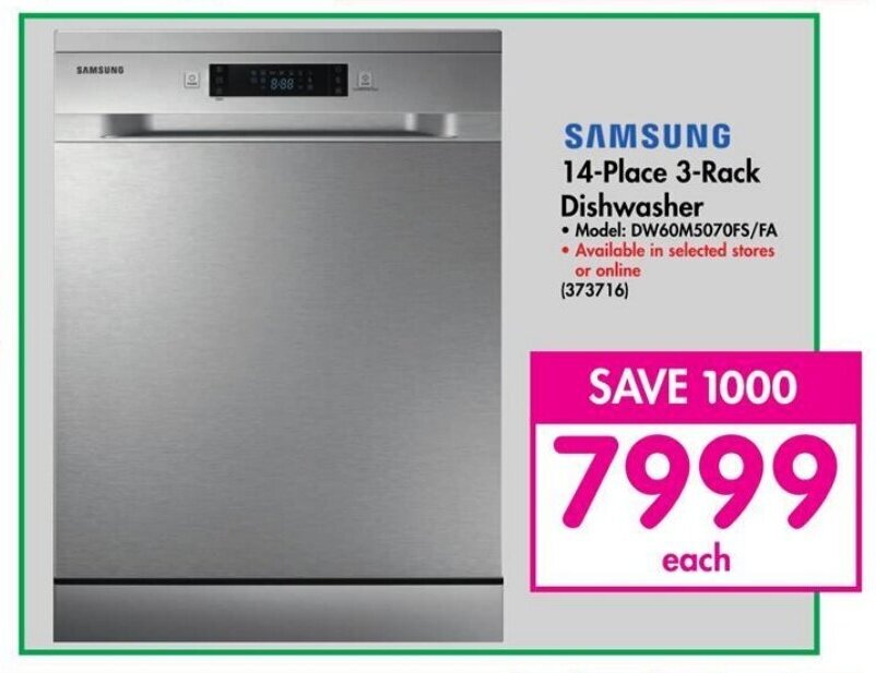 Samsung store dishwasher makro