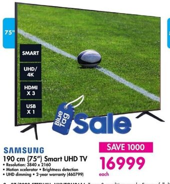 Makro SAMSUNG 190 cm (75") Smart UHD TV offer
