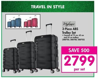 Makro 3-Piece ABS Trolley Set offer