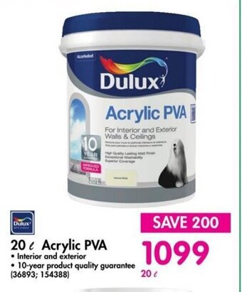 Makro Dulux 20 L Acrylic PVA offer