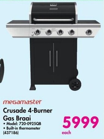 Makro meGamaster Crusade 4-Burner Gas Braai offer